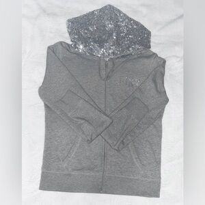 Gray Sequin Hoodie
